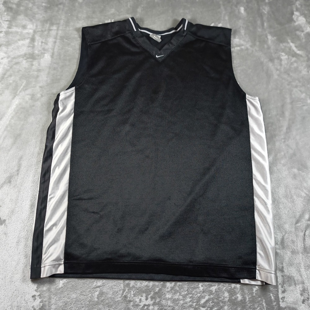Vintage Nike Jersey Men XL Black Sleeveless Basketball Performance Center Swoosh